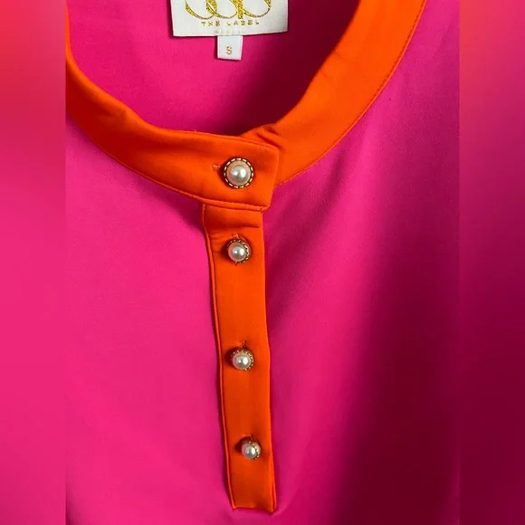 SSYS Hot Pink Dress with Orange Trim - Picture 3 of 6